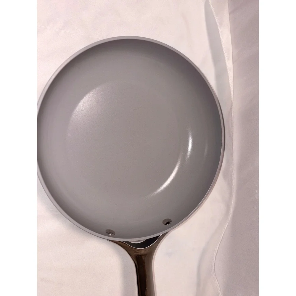 Caraway Non-Stick Ceramic Fry Pan Navy Blue Stainless Steel Handle 10.5 Inch
